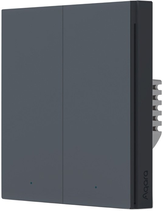 

Выключатель Aqara Smart Wall Switch H1 двухклавишный без нейтрали (графит)