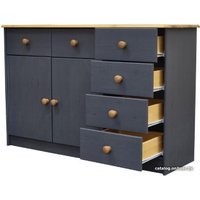 Комод Диприз Ром 2 двери 6 ящиков Д 1348.3 (серый воск/антик)