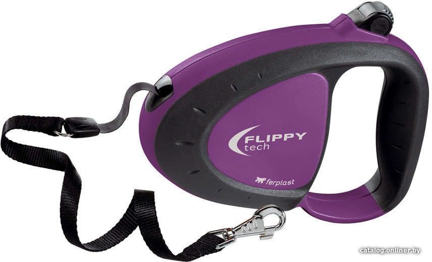 Поводок-рулетка Ferplast Flippy Tech Tape L 75032019 (фиолетовый)