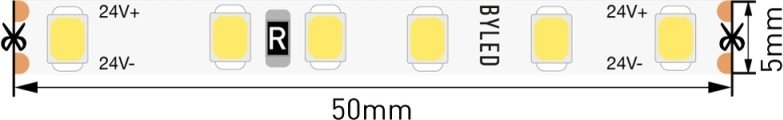 Светодиодная лента Byled BLS2835-120-24-9.6-WW-LUX-5mm