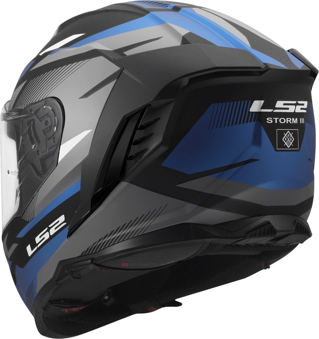 Мотошлем LS2 FF818 Storm III Komai (XS, черный/синий)