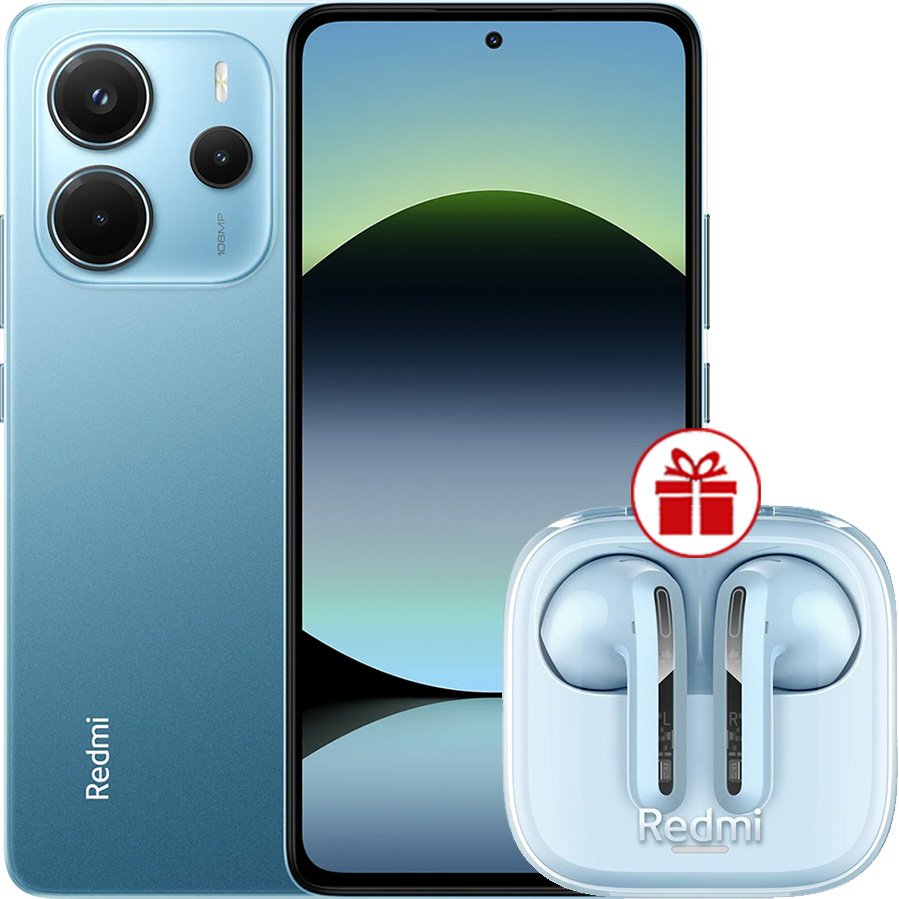 

Телефон Xiaomi Redmi Note 14 8GB/256GB международная версия (синий) + наушники Xiaomi Redmi Buds 6 Active (голубой) по акции