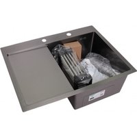 Кухонная мойка Wisent WS-36550B-R/GER013 (с сифоном, дозатором и коландером)