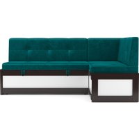 Угловой диван Мебель-АРС Нотис 211х82х135.5 см M11-28-2 (бархат сине-зеленый Star Velvet 43 Black Green)