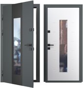 Inox Black 96x205 (левая, графит/экосатин белый)