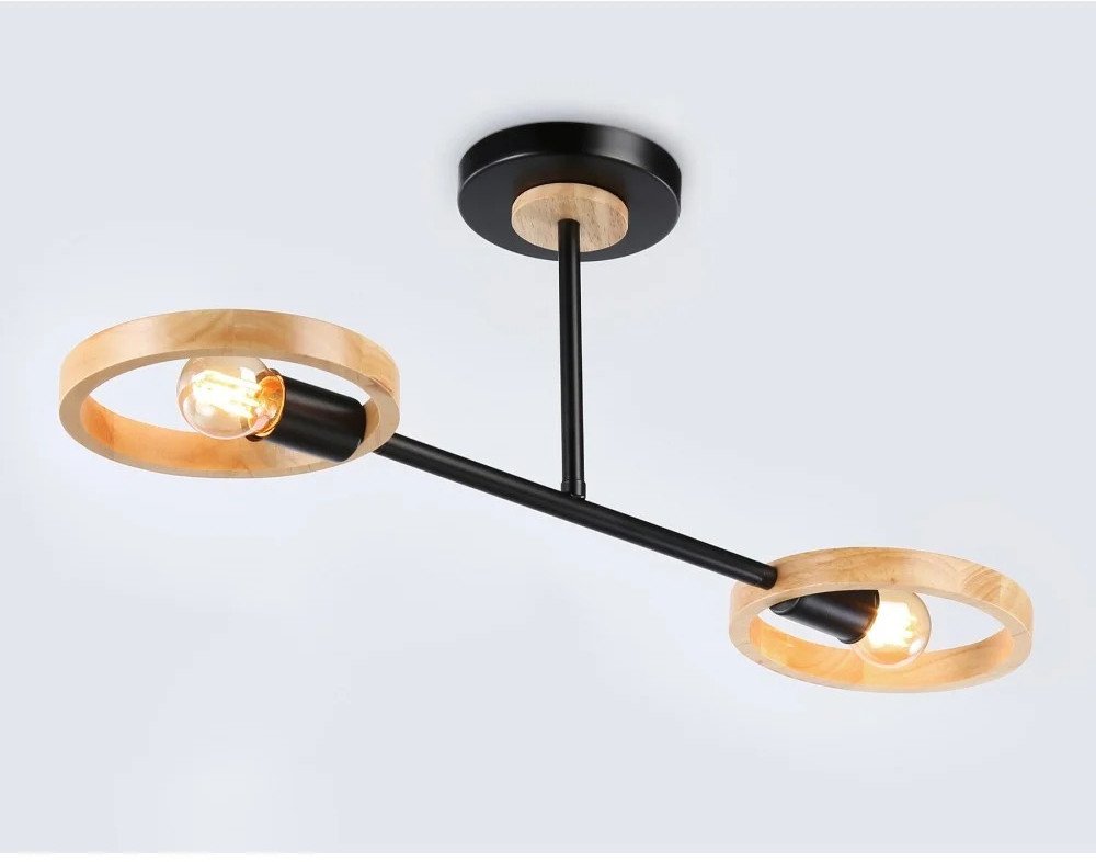 

Люстра средней высоты Ambrella light Traditional TR8244/2 BK/LWD (черный/светлое дерево)