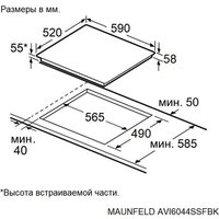 Варочная панель MAUNFELD AVI6044SSFBK