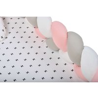 Матрас-кокон Farfello Косы L5 (розовый/серый)