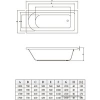 Ванна Bonito Home Elara 150x70 (с ножками)
