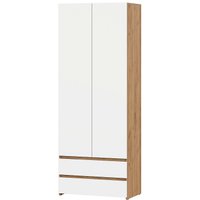 Шкаф распашной NN мебель МС Некст К двухстворчатый с ящиками (дуб золотой/белый) в Борисове