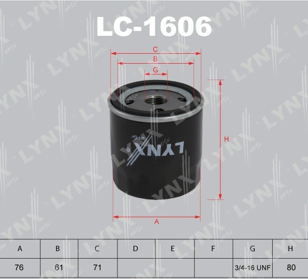 

Масляный фильтр LynxAuto LC-1606