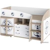 Двухъярусная кровать Трия Немо 180х80 (дуб сонома/белый)