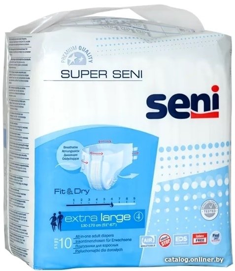 Подгузники для взрослых Seni Super Fit&Dry XL (10 шт)