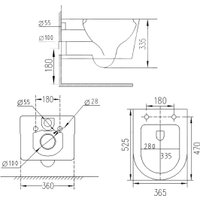 Унитаз подвесной Roxen Porto в комплекте с инсталляцией StounFix Dual Fresh 6 в 1 966779 (кнопка: серый гранит)