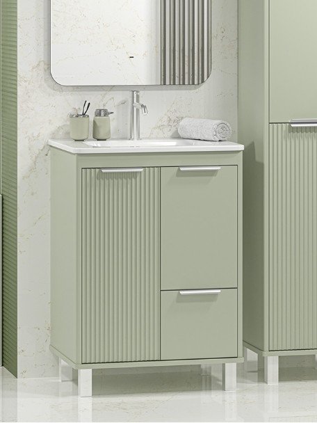 

Brevita Тумба с умывальником Risacca Pistachio 60 RIS-06060-0842Я+B-OND060-01 (фисташковый)