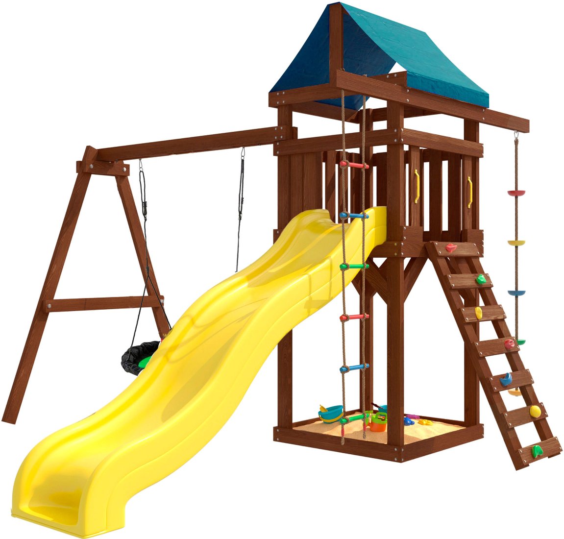 

Игровой комплекс National Tree Company С качелями гнездо Woods Свиби ДП-4 Premium