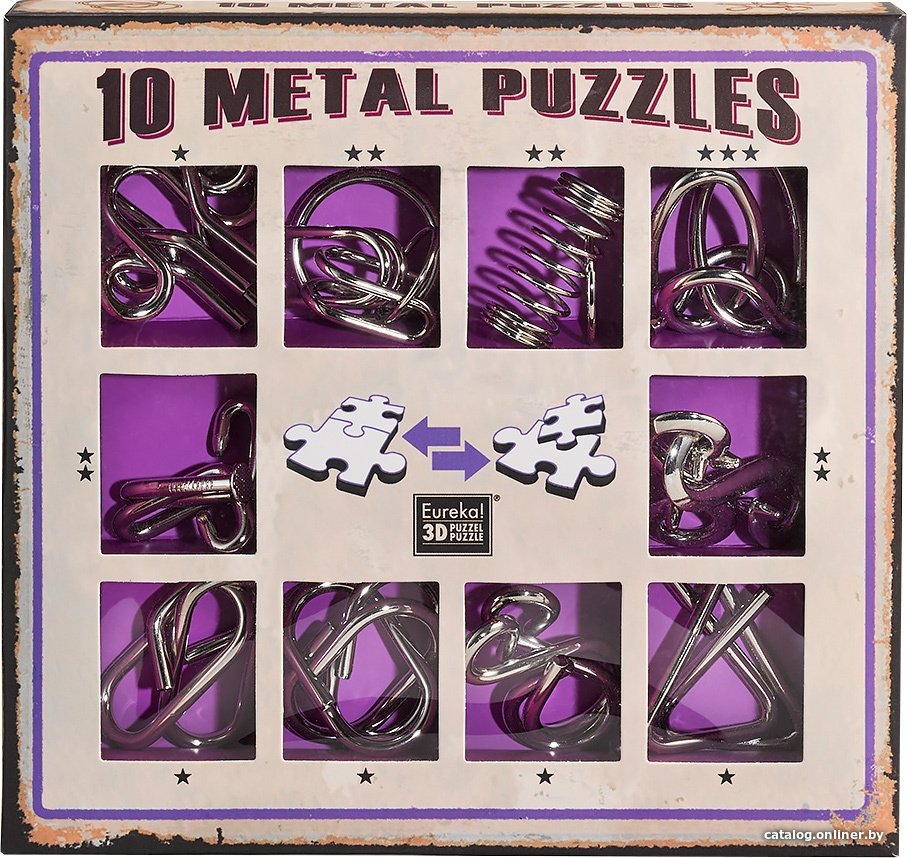 Головоломка Eureka Wire Puzzle Sets 10 Metal Puzzles 473359 (фиолетовый)