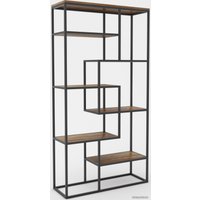 Стеллаж Hype Mebel Зиг-Заг-2 100x170 (черный/дуб галифакс олово)