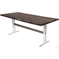 Кухонный стол Buro7 Двутавр 180 (с обзолом, дуб мореный/белый)