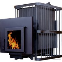Банная печь КомфортПром Сталь 8мм 26м3, закрытая каменка, дверь со стеклом