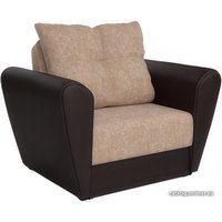 Кресло-кровать Мебель-АРС Квартет (микровельвет/экокожа, коричневый кордрой)