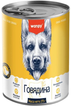 

Консервированный корм для собак Wanpy Dog говядина (375 г)