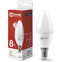 Светодиодная лампочка In Home LED-Свеча-VC 8Вт 230В Е14 4000К 760Лм 4690612020433