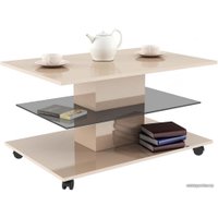 Журнальный столик Bon Mebel Bergamo 1 (эмаль бежевый глянец)