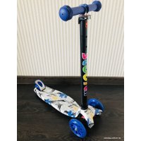 Трехколесный самокат Scooter Maxi 036Z (сине-белый/принт)