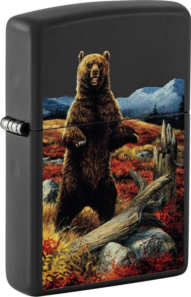 

Зажигалка Zippo Linda Picken Grizzly Bear Black Matte 48597