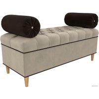 Банкетка Лига диванов Глория 29272 (микровельвет бежевый/коричневый/коричневый)