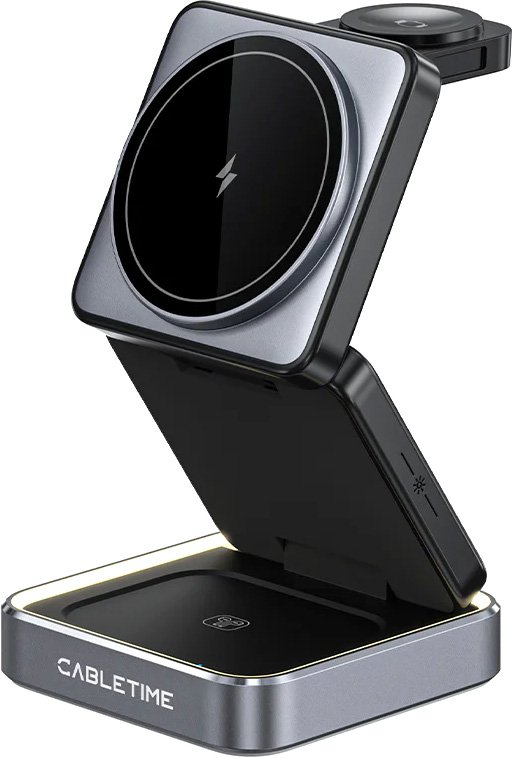 

Беспроводное зарядное Cabletime CE12B (черный/серый)