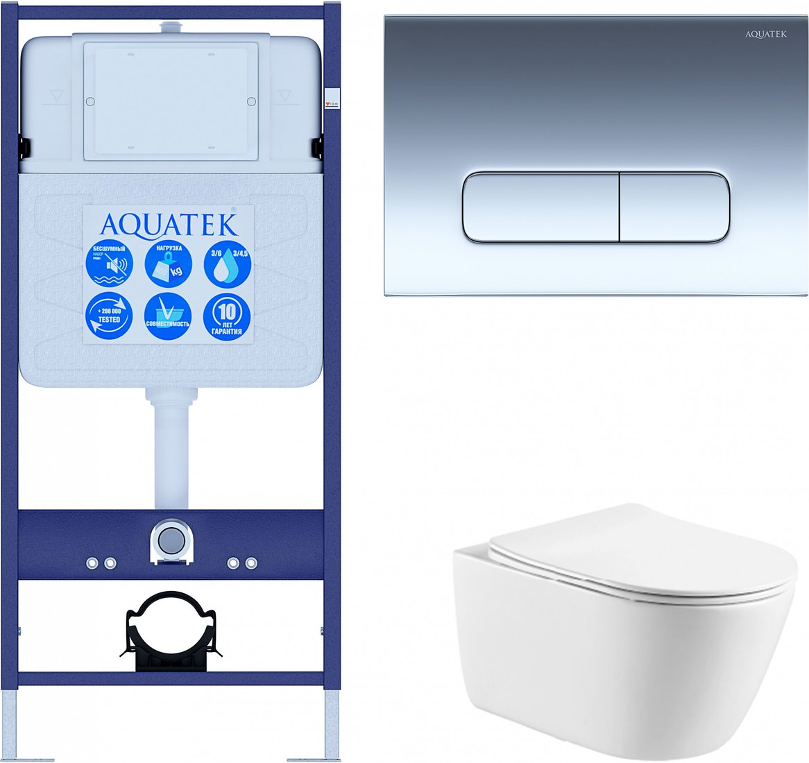 

Унитаз подвесной Aquatek Оберон AQ1363W-00+INS-0000012+KDI-0000016+KKI-0000002