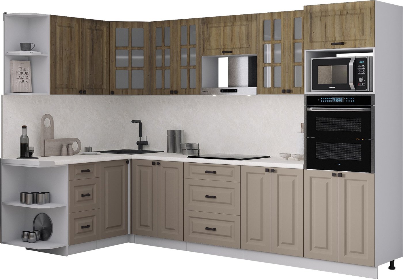 

Готовая кухня Интерлиния Мила Деко 1.68x3.0 LV (луна/дуб вотан/опал светлый)