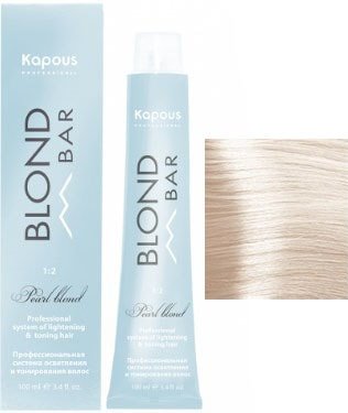 

Крем-краска для волос Kapous Professional Blond Bar с экстрактом жемчуга BB 002 черничное безе