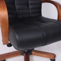 Офисное кресло AksHome Атлант экстра (орех светлый, кожа черная)