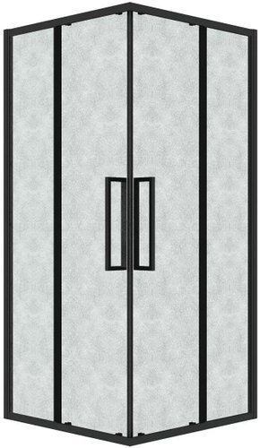 Душевой уголок Grossman Cosmo 80x80x195 300.K33.02.8080.21.02 (черный матовый/шиншилла стекло)
