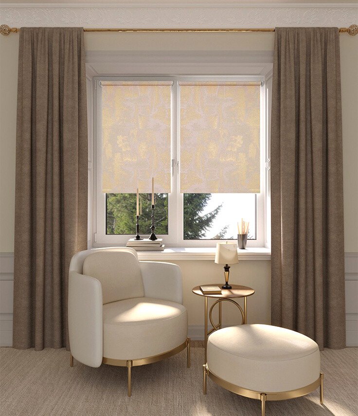 

Мини рулонные шторы Legrand Марко 160x175 (миндаль)