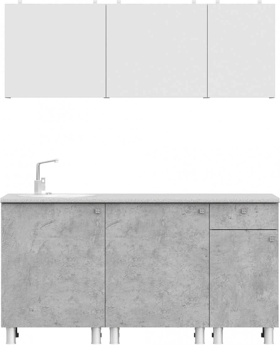 

Готовая кухня Mio Tesoro КГ-1 1.6 (белый/белый/цемент светлый/антарес)