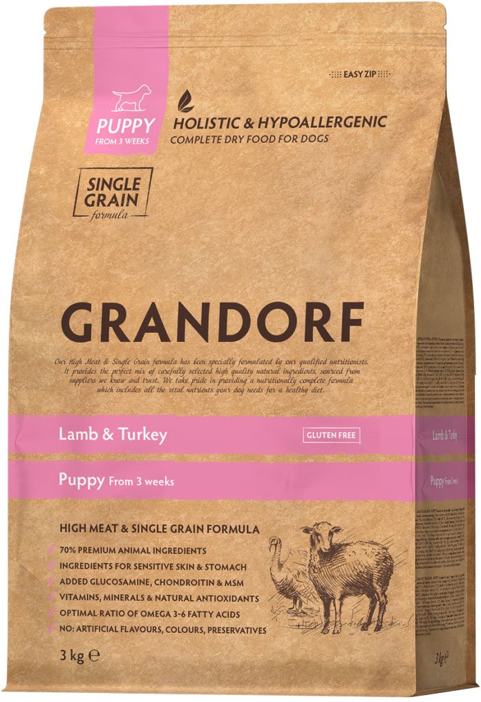 

Сухой корм для собак Grandorf Dog Puppy Lamb & Turkey (с ягненком и индейкой) 3 кг