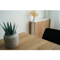 Стол-книга Stoloff Мечта 1600x850 (белый/дуб сонома, опоры складные, углы закругленные с роликами и ручками)