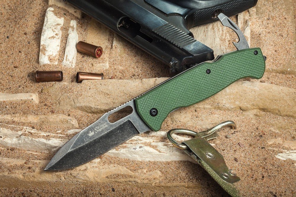 Складной нож Kizlyar Supreme Ute 440C BlackWash Green