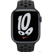 Умные часы Apple Watch Nike Series 7 45 мм (полуночный/черный спортивный)