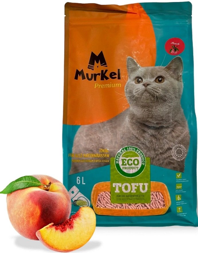 

Наполнитель для туалета MurKel Tofu 6л (персик)