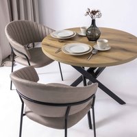 Стул с подлокотниками Алвест AV 433 (песочная замша Kiprus 03/черный)