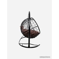 Подвесной диван M-Group Лежебока 11180405 (с черным ротангом/коричневая подушка)