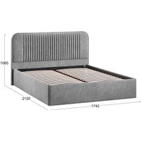 Кровать Трия Тиффани Тип 1 c ПМ и заглушиной 160x200 (микровелюр Wellmart Silver)
