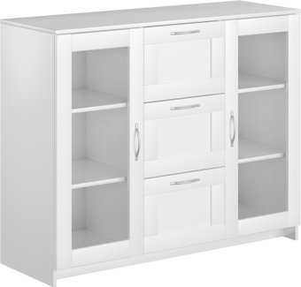 Mio Tesoro Сириус 2 двери со стеклом и 3 ящика 117x95 2.02.03.380.1 (белый)