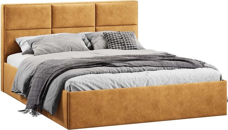 

Кровать Трия Стелла Тип 1 c ПМ 180x200 (микровелюр Wellmart Yellow)