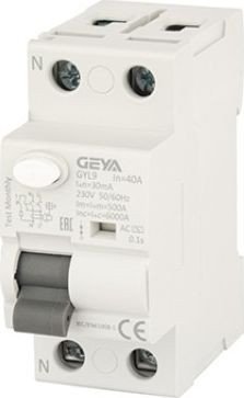 

Устройство защитного отключения GEYA GYL9-2P-40A-30mA 2P 40A 6 kA 30mA A 2M GYL92P40A30